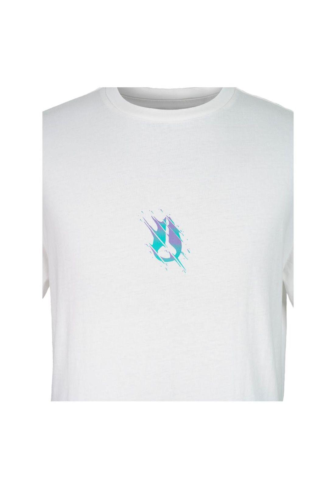 Polera Nixon Men White Logo Front Purple Blue-2