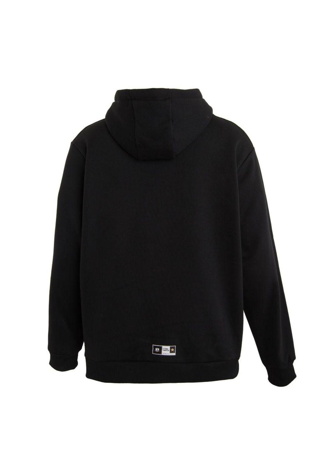 Poleron Colo Colo Urbano "Escudo" Negro y Gris-2