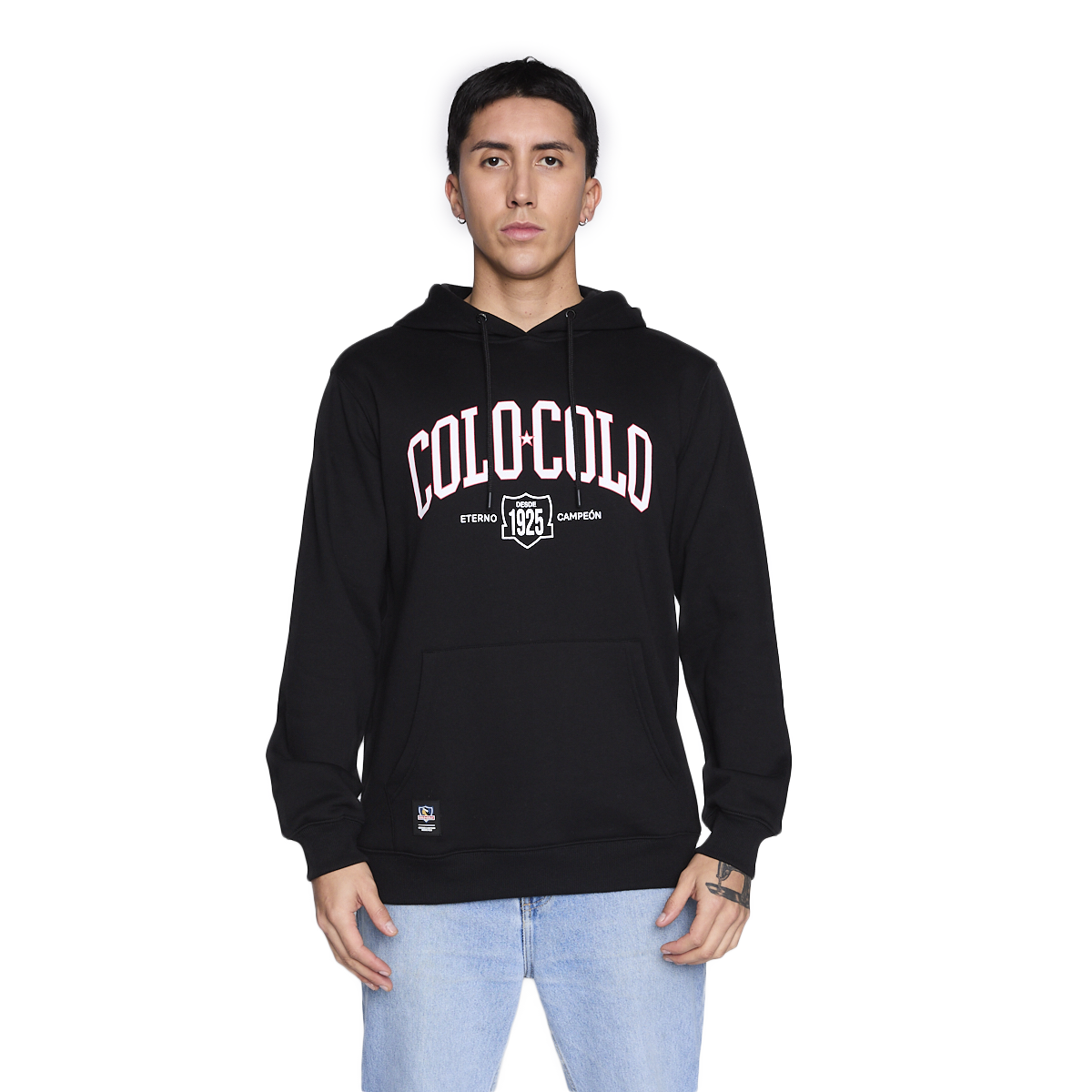 Polerón Colo Colo Urbano Hombre Hoodie Eterno Campeón Negro-0