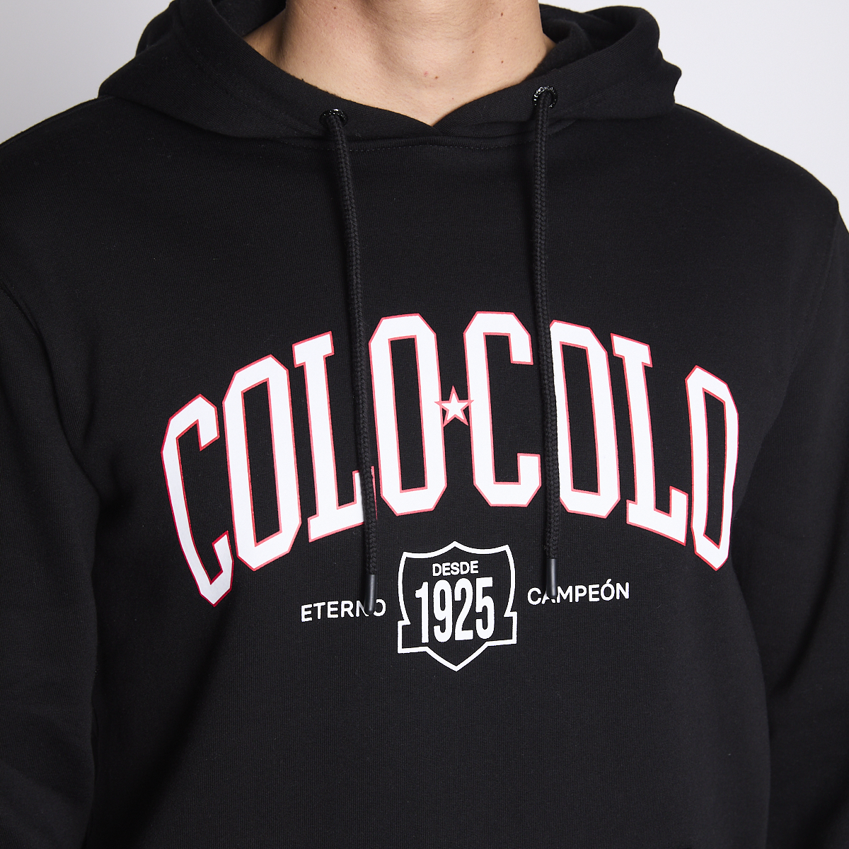 Polerón Colo Colo Urbano Hombre Hoodie Eterno Campeón Negro-2