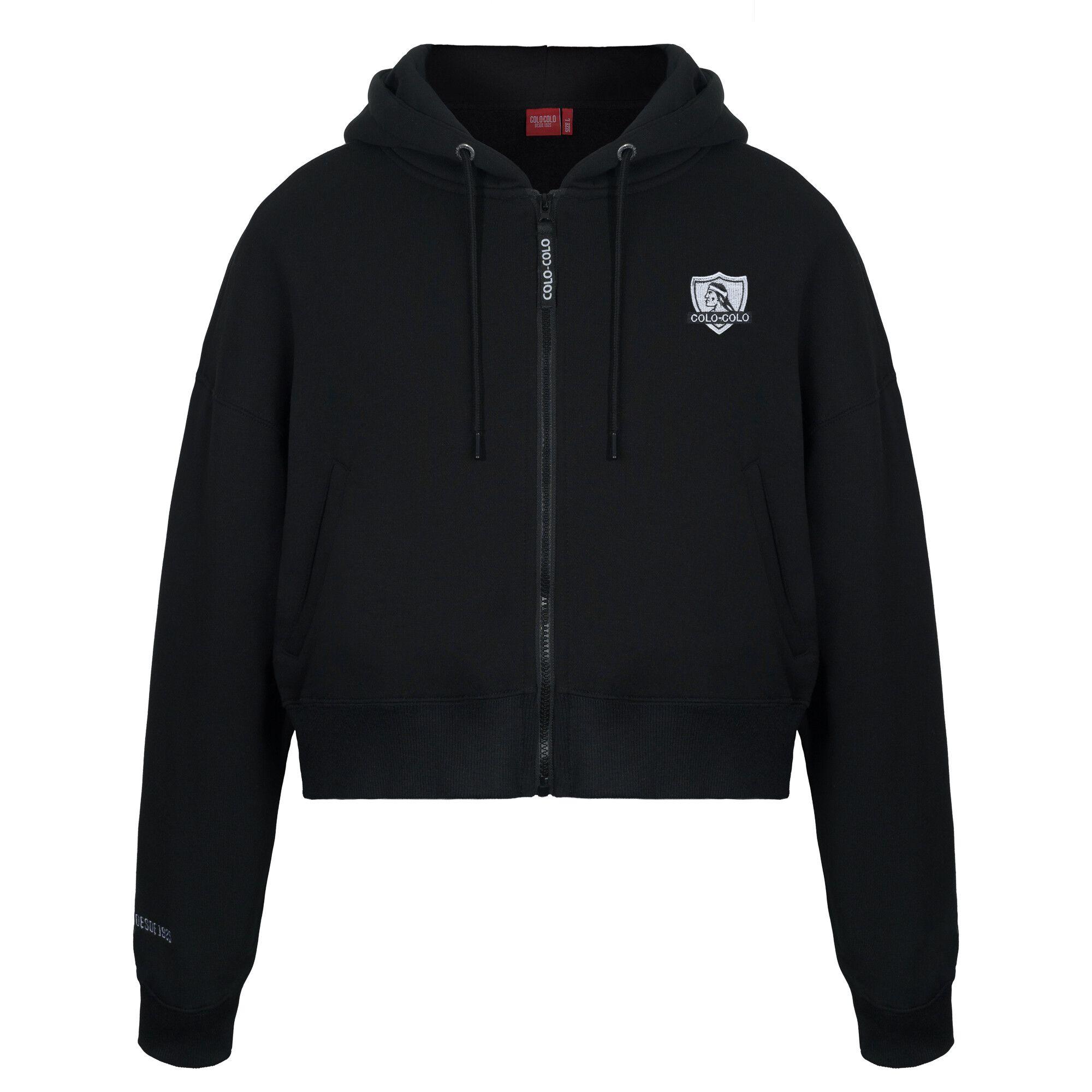 Poleron Colo Colo Urbano Mujer "Escudo" Negro-0