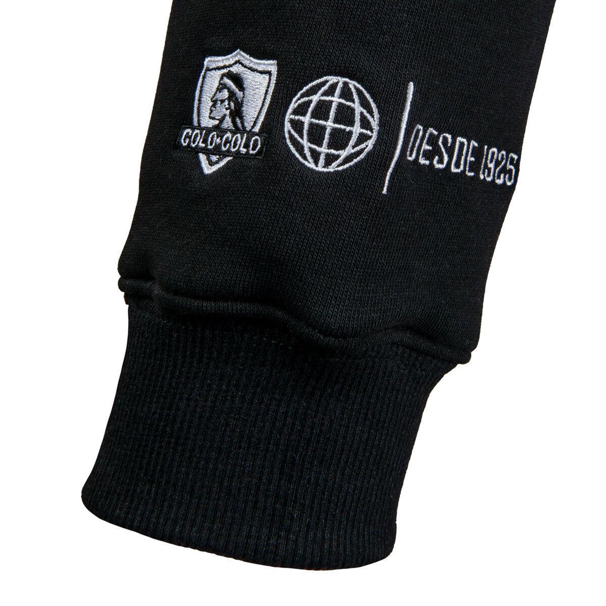 Poleron Colo Colo Urbano Mujer "Escudo" Negro-4