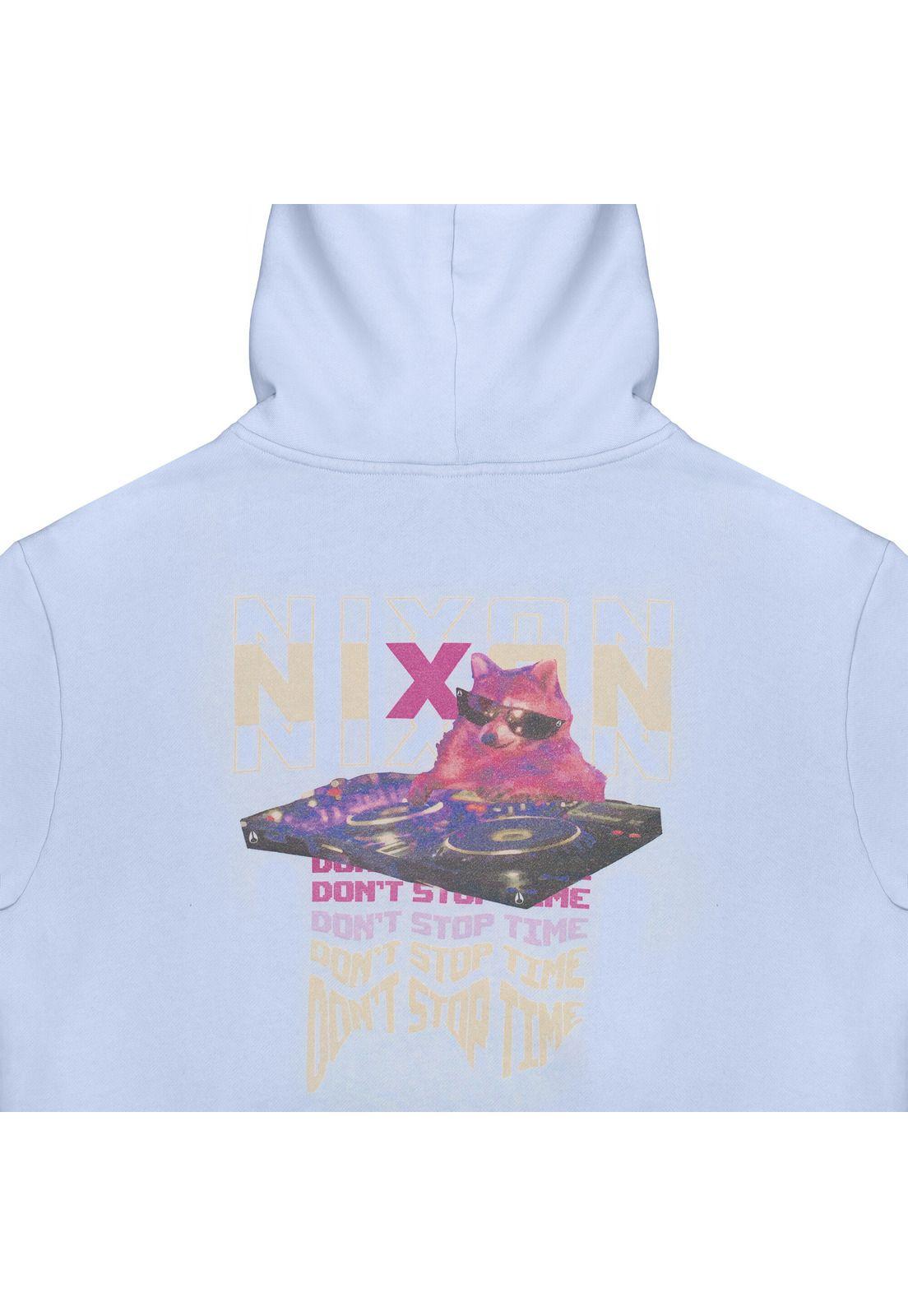 Polerón Nixon Men Hoodie Don't Stop Time Racoon Light Blue-3