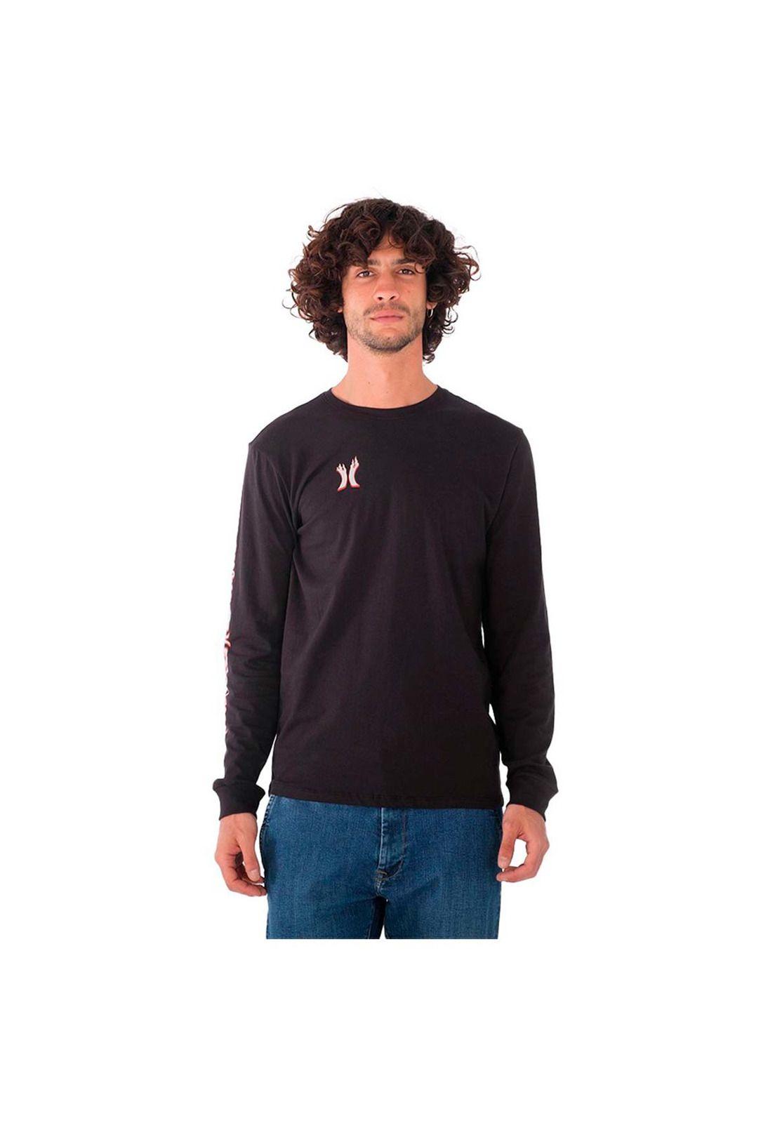 Polera Manga Larga Everyday Washed Fiyah Black-0