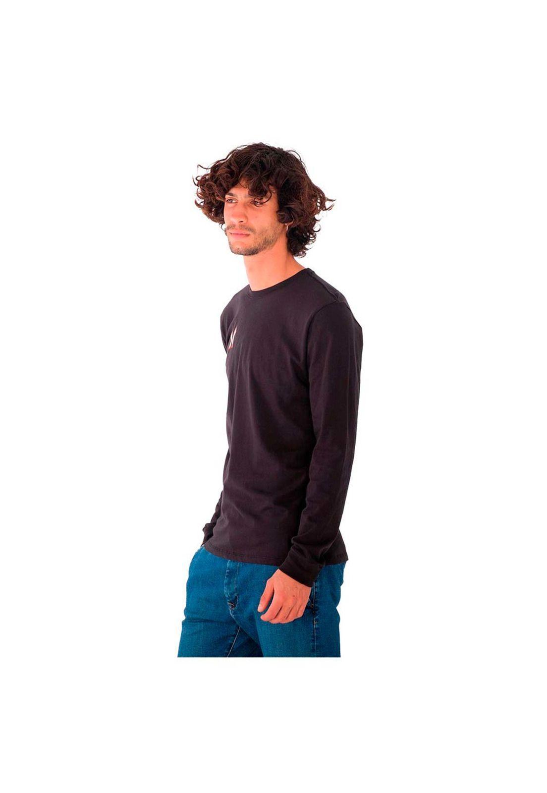 Polera Manga Larga Everyday Washed Fiyah Black-2