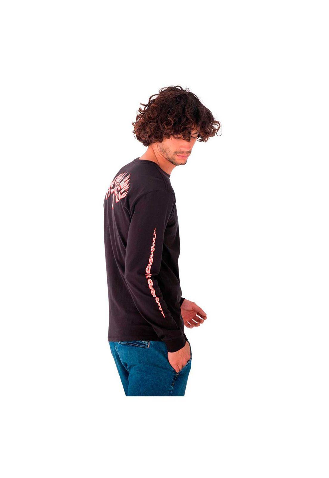 Polera Manga Larga Everyday Washed Fiyah Black-3
