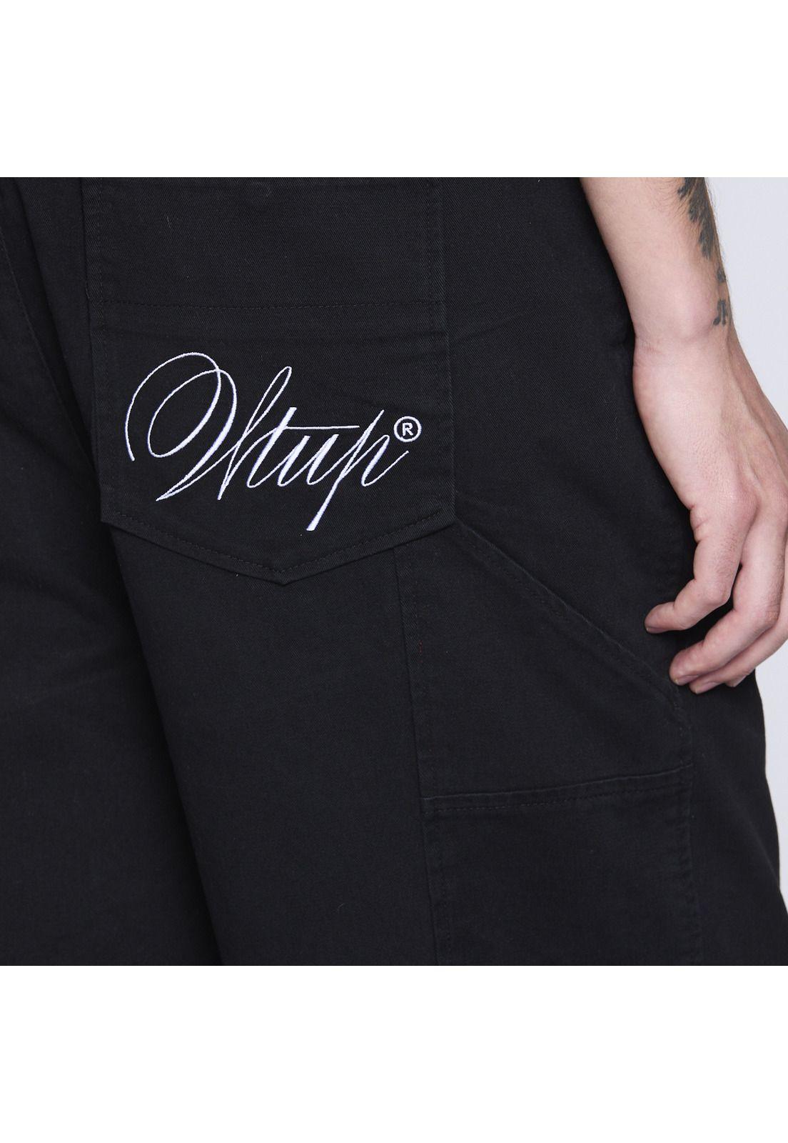 Bermuda Recta Whatup Men All Black-3