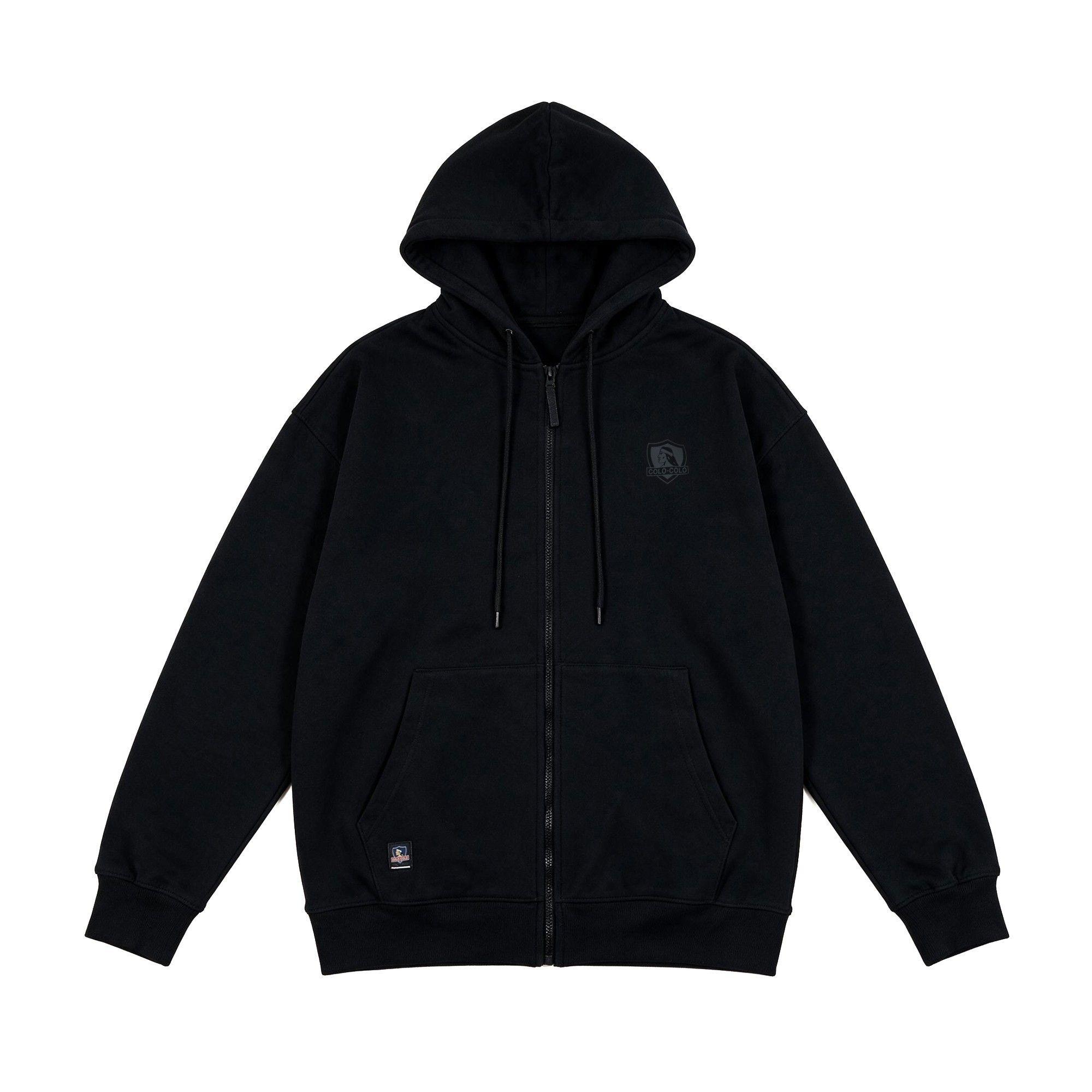 Polerón Colo Colo Urbano Full Zipper Escudo Negro-3