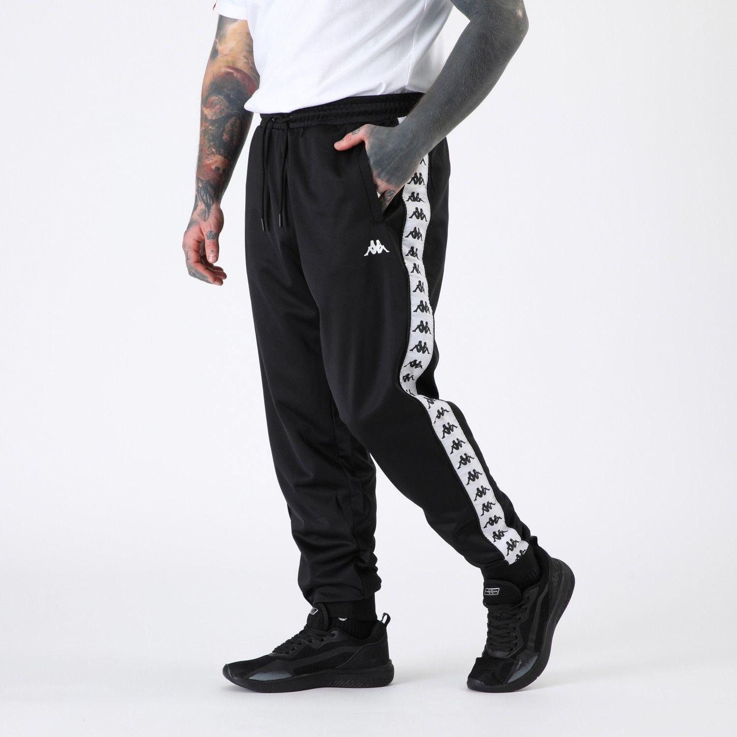 Pantalon Kappa Men Black Banda White-0