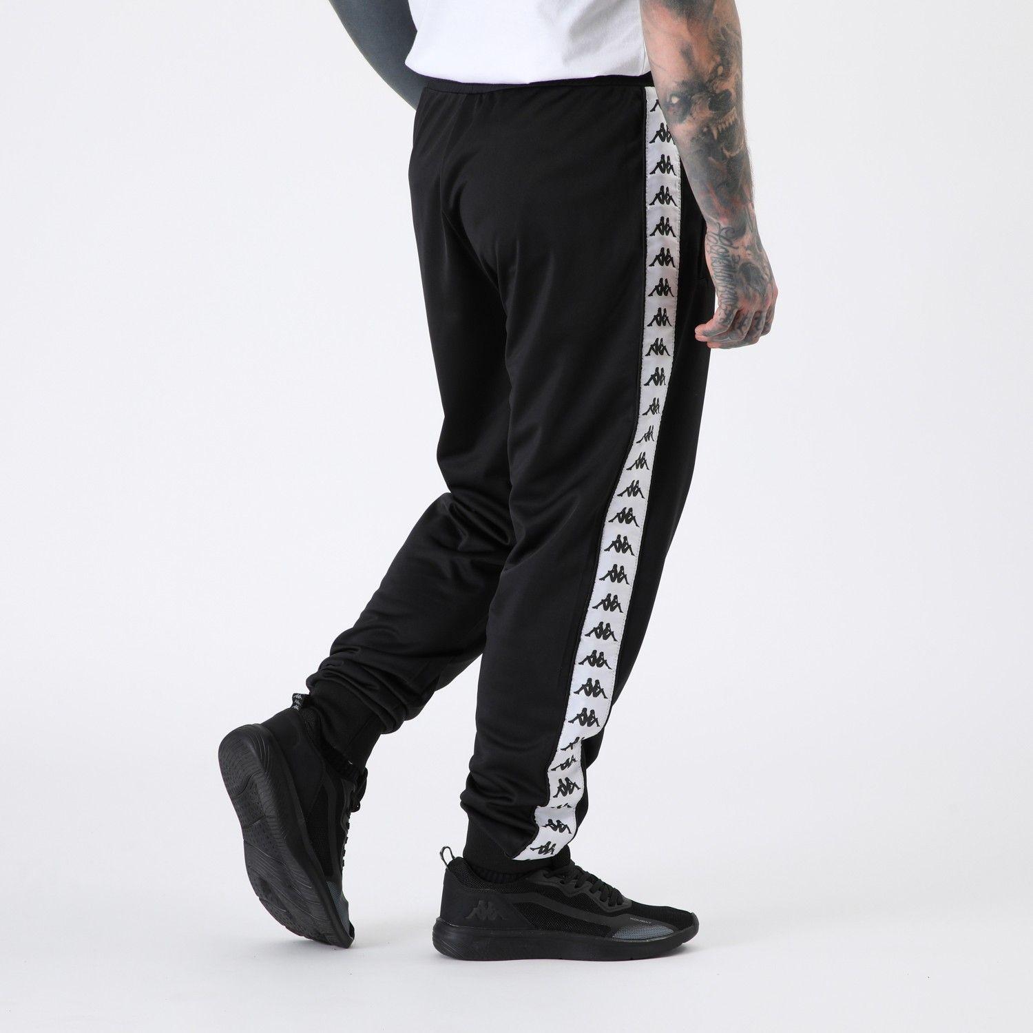 Pantalon Kappa Men Black Banda White-1