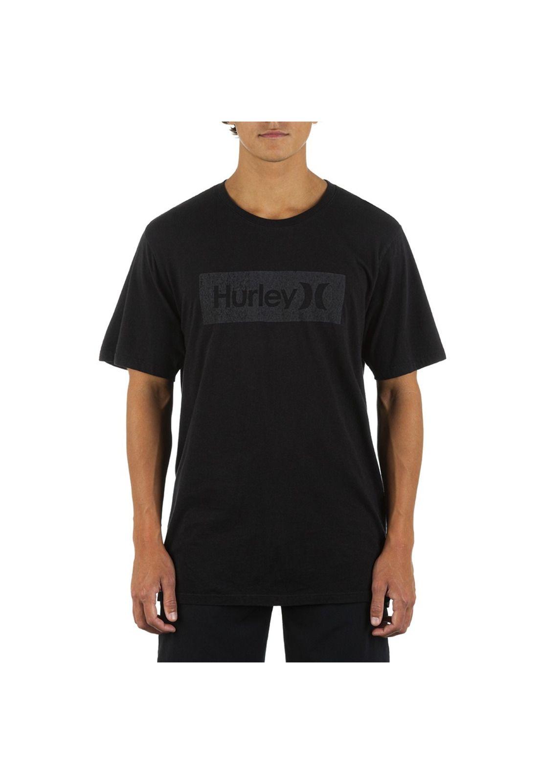Polera EVD WSH OAO Boxed Texture Black Hurley-2