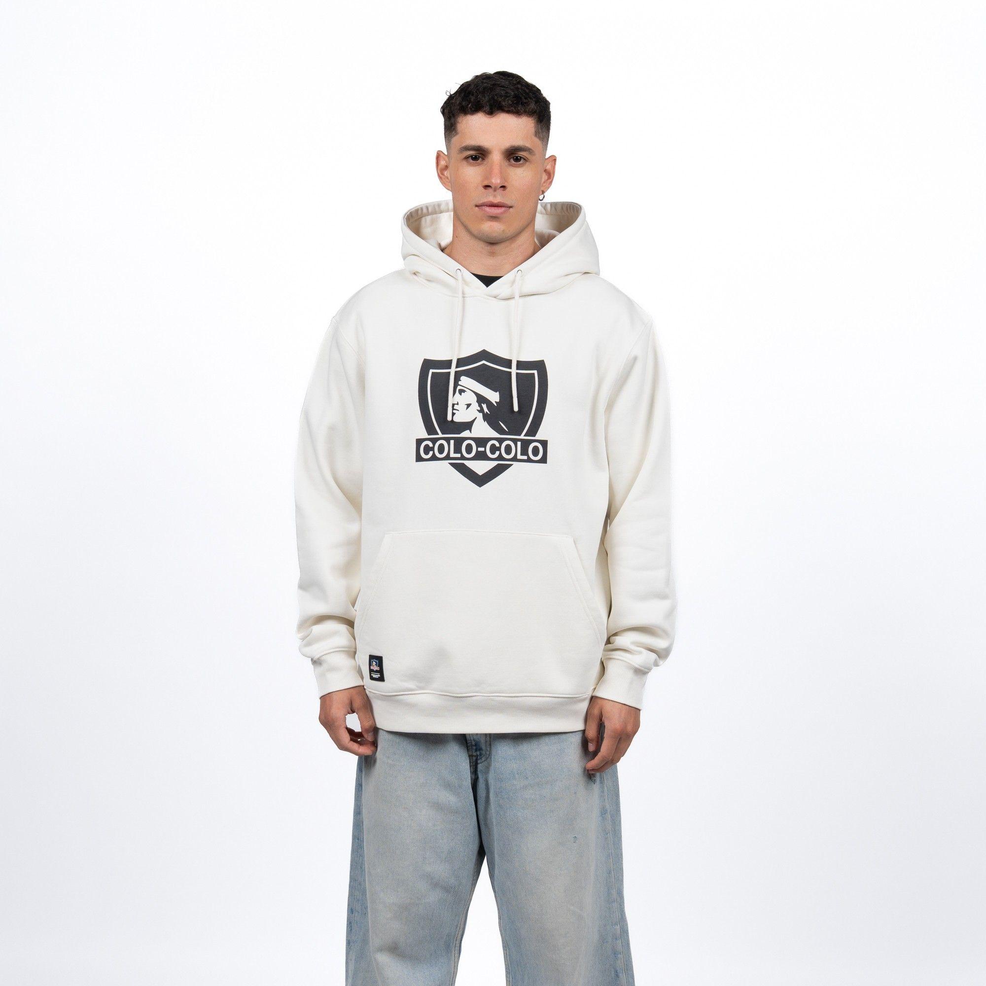 Polerón Colo-Colo Urbano Hoodie Escudo Beige-0
