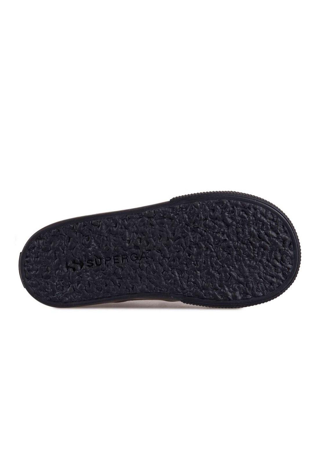 Zapatilla 2730 Kids Straps Lame Total Black Shine Superga-4