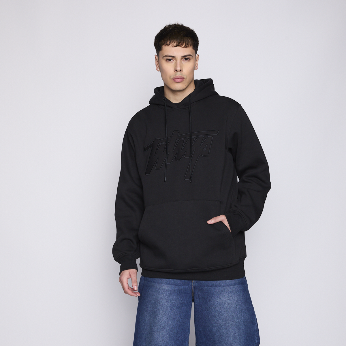 Polerón Whatup Hombre Hoodie Black on Black-2