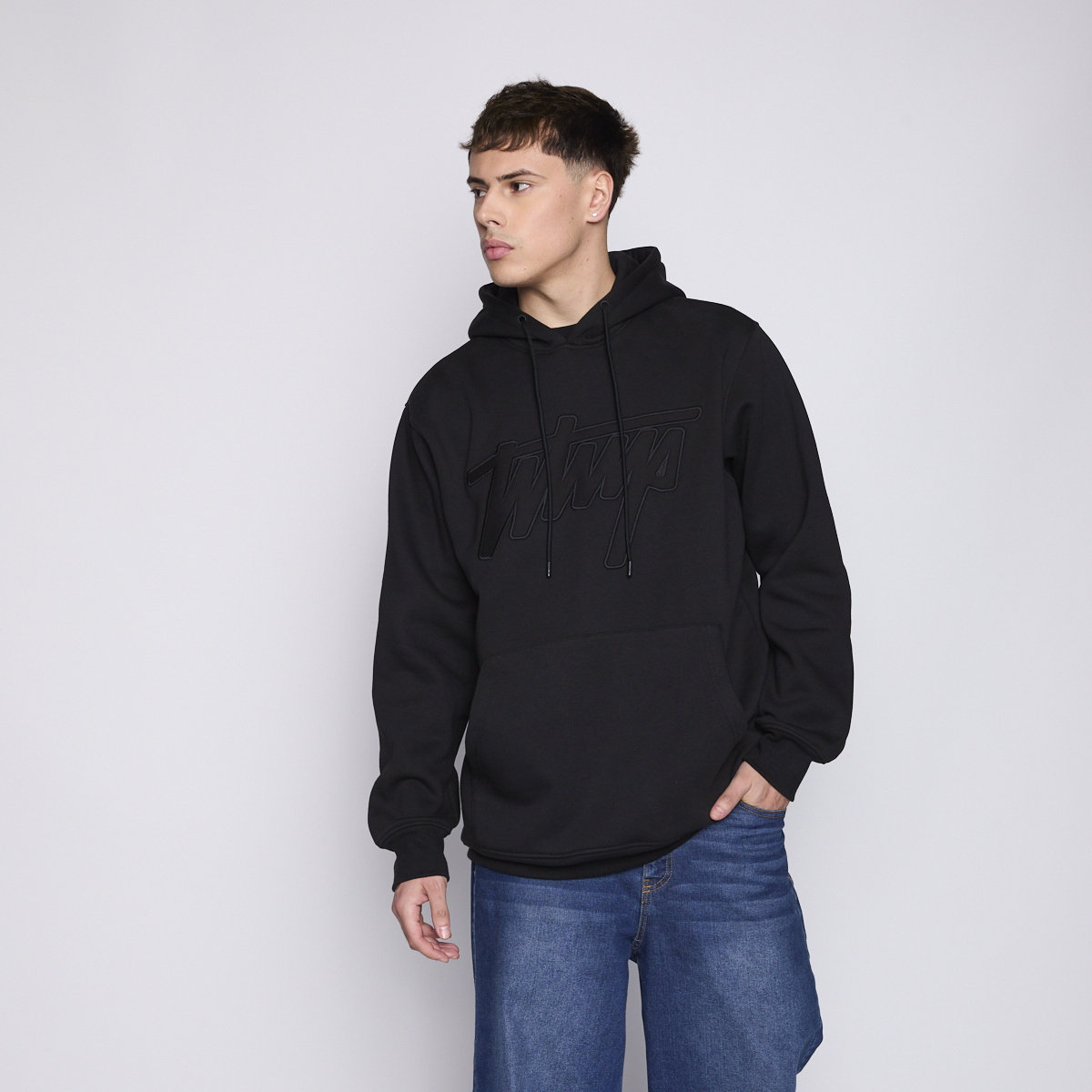 Polerón Whatup Hombre Hoodie Black on Black-3