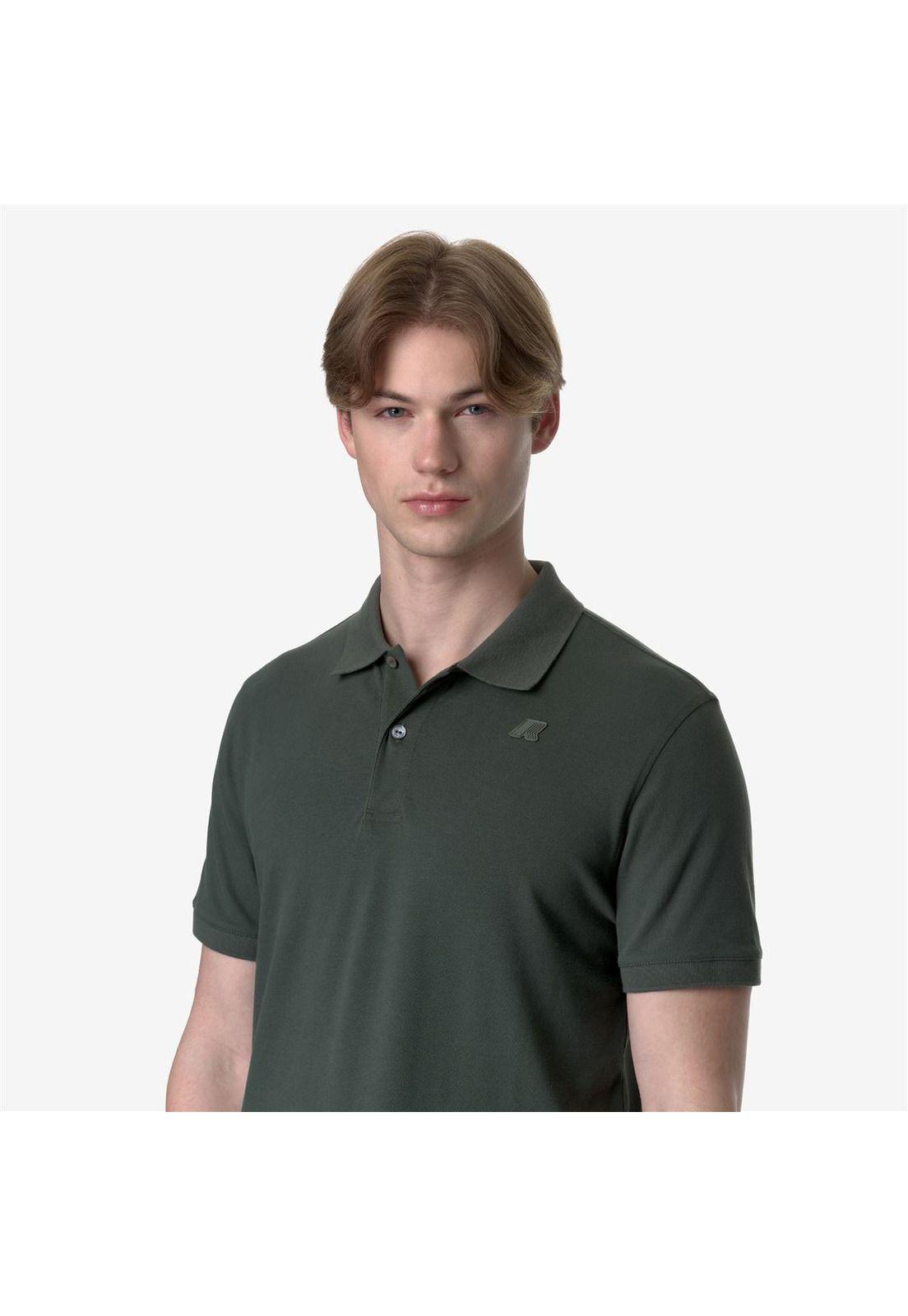 Polera K-Way Men Amedee Pique Green Blackish-3