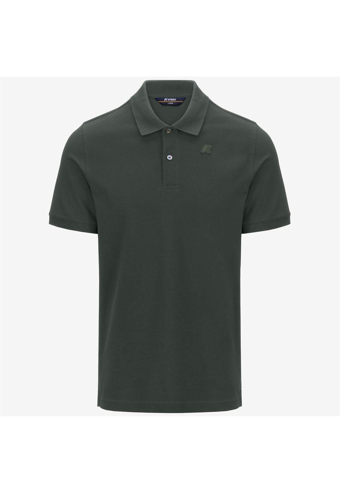 Polera K-Way Men Amedee Pique Green Blackish-4