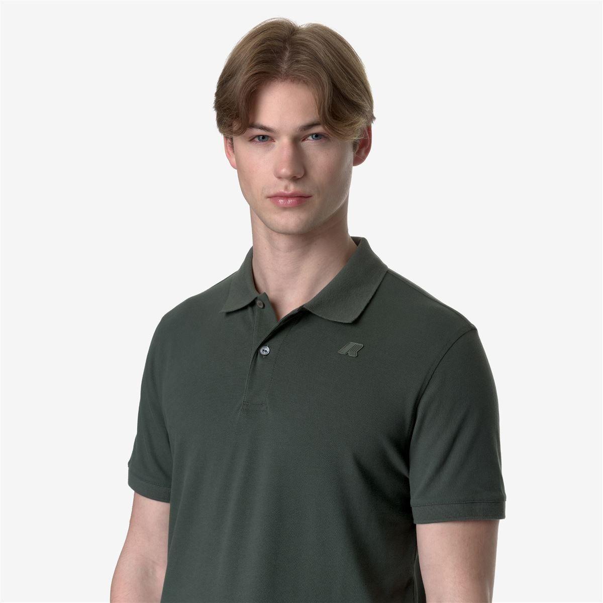 Polera K-Way Men Amedee Pique Green Blackish-4