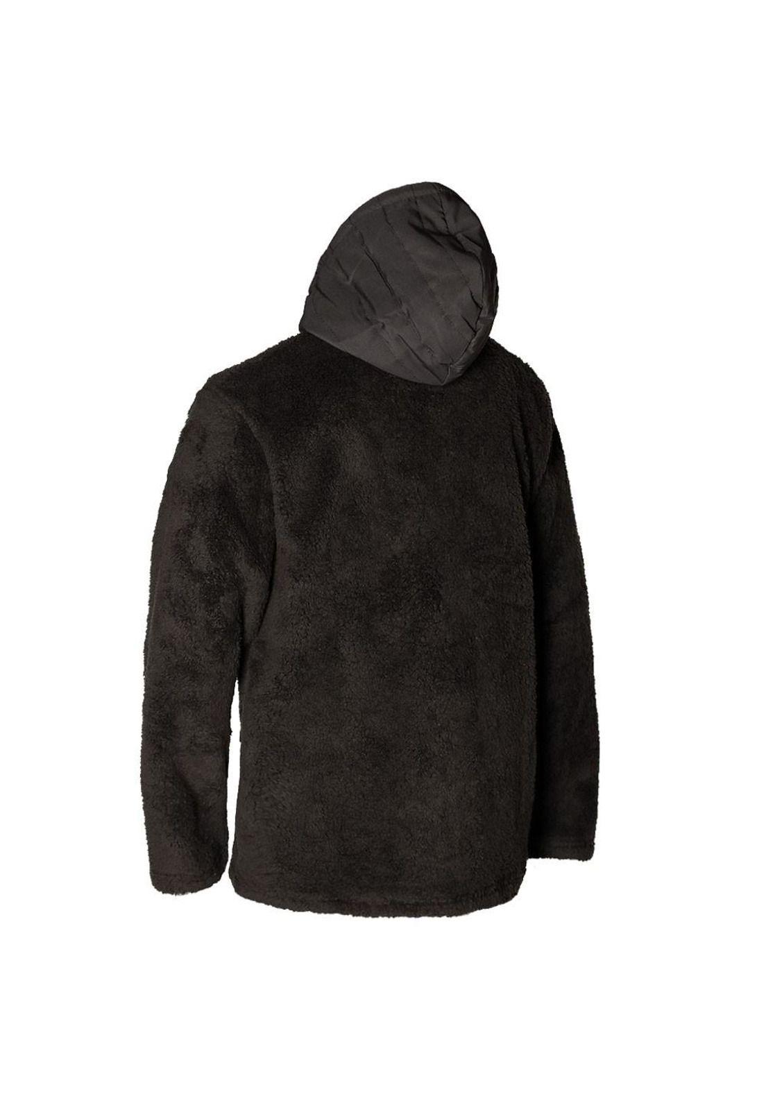 Poleron Sherpa Men Mid Zip All Black-2