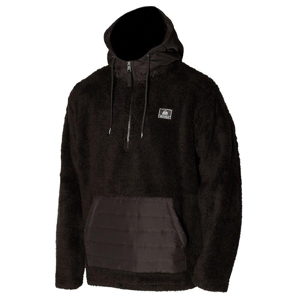 Poleron Sherpa Men Mid Zip All Black-1