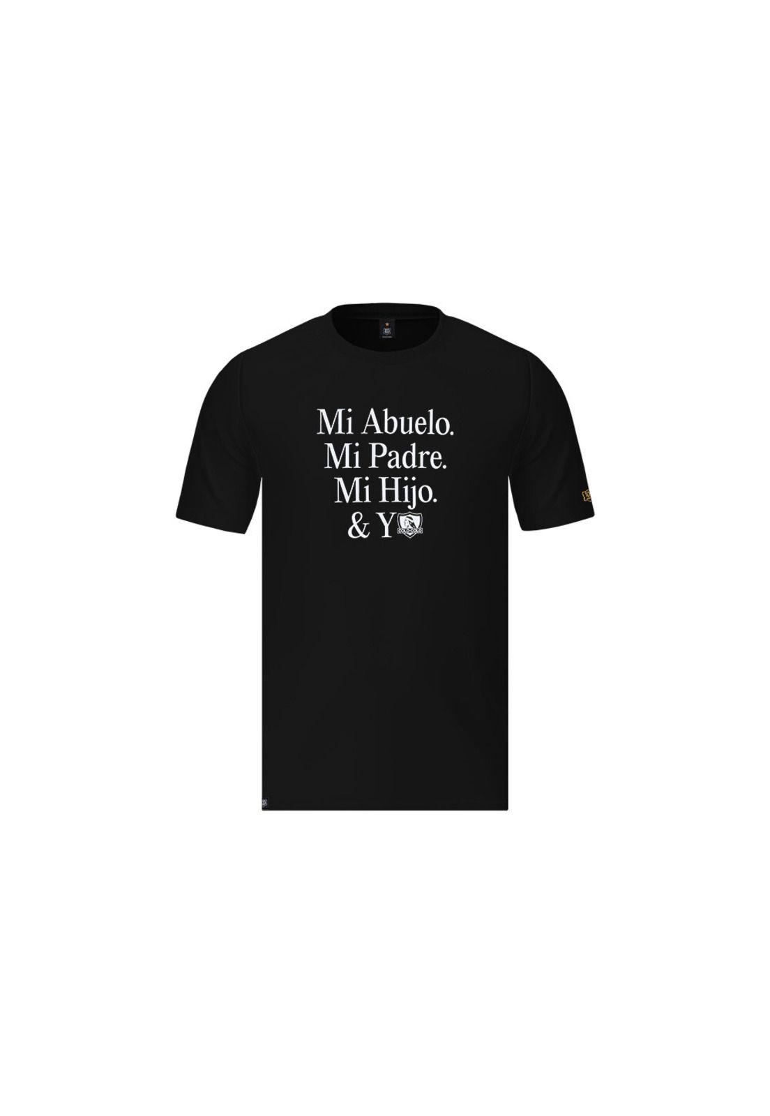 Polera Colo Colo Urbano Centenario Hombre Negro Lema-0