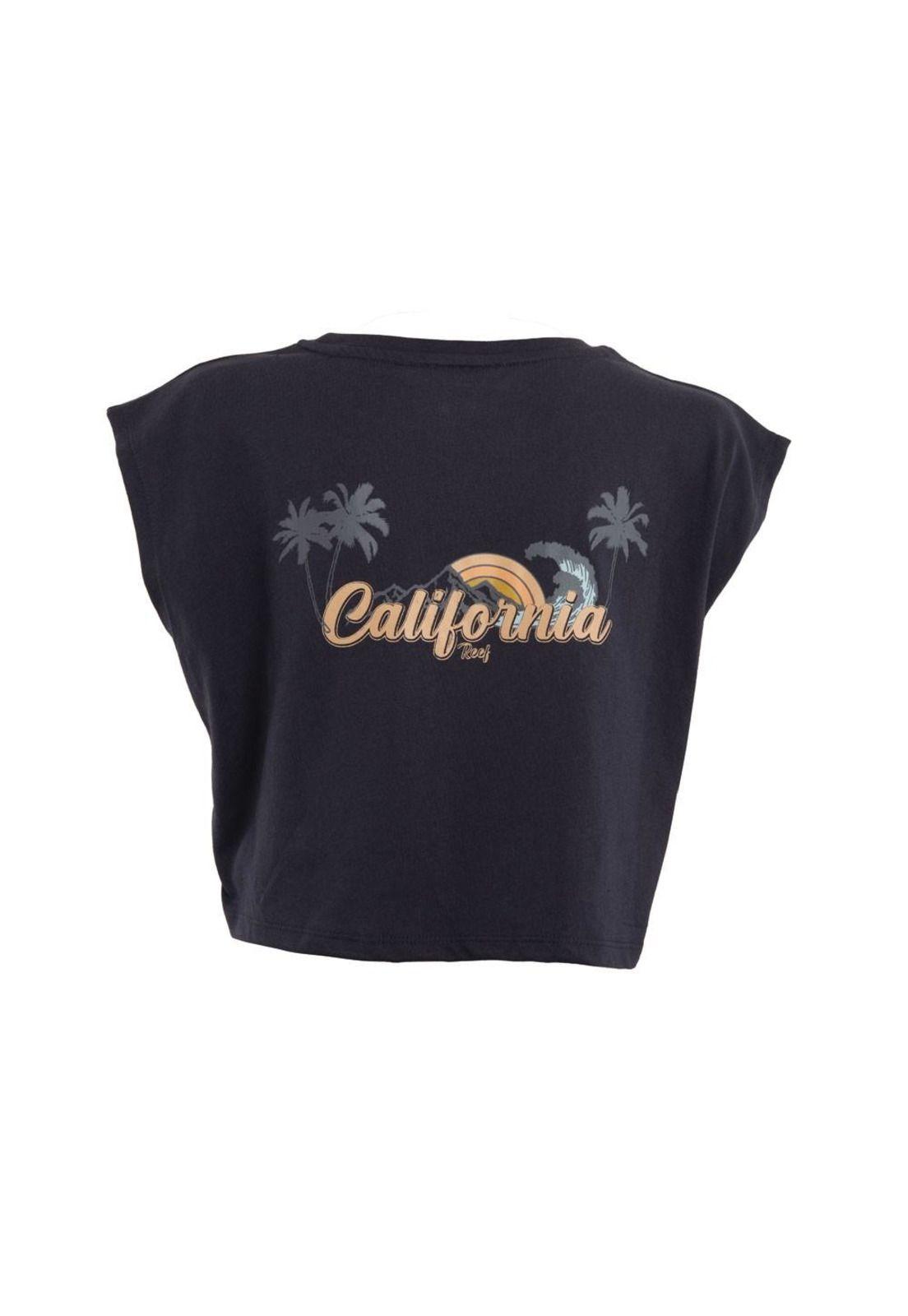 Polera Kids Crop Top Dark Grey Palm California-2