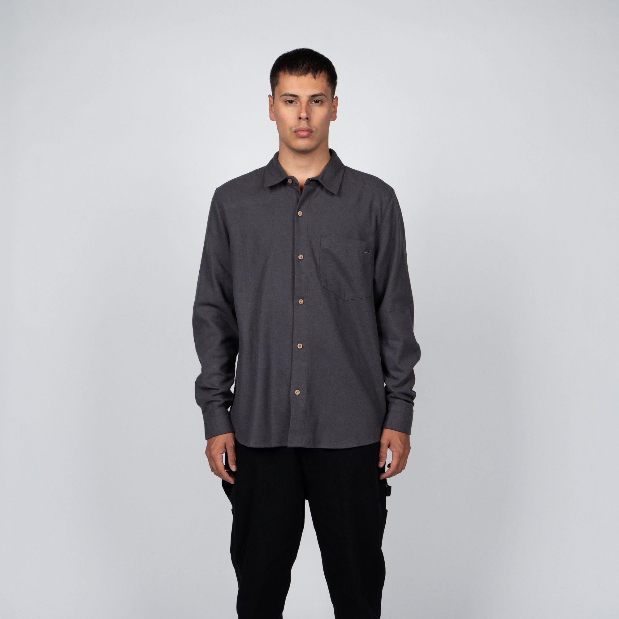 Camisa Reef Men Dark Grey-0