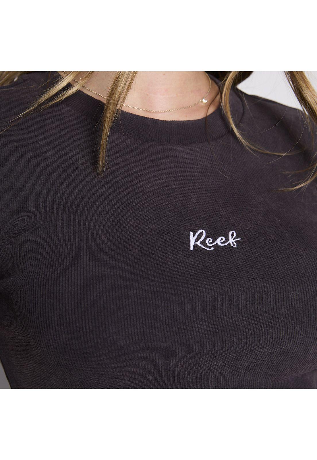 Polera Crop Reef Women Black Logo-3