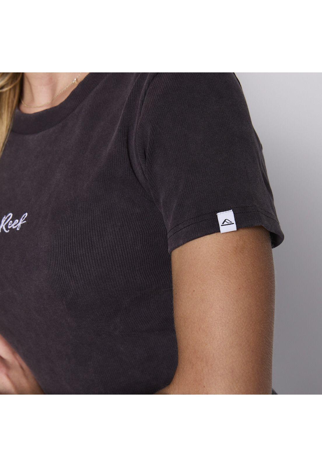 Polera Crop Reef Women Black Logo-4