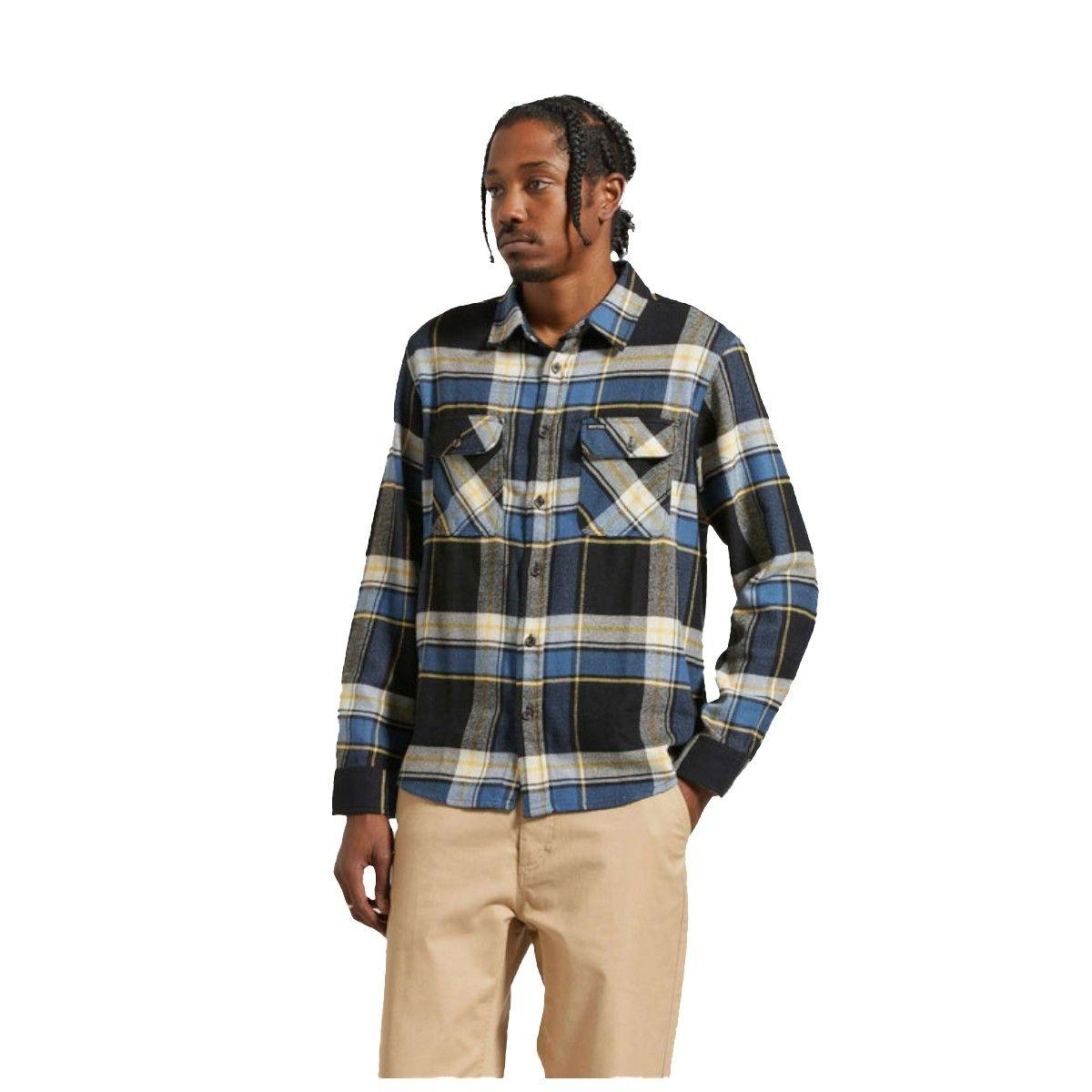 Camisa Brixton Bowery Flannel Joe Blue Plaid-0