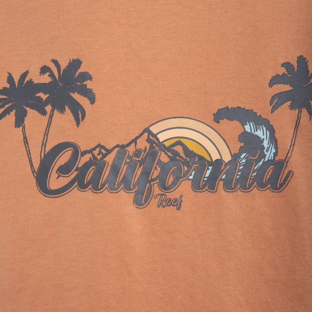Polera Kids Crop Top Orange Pink Palm California-3