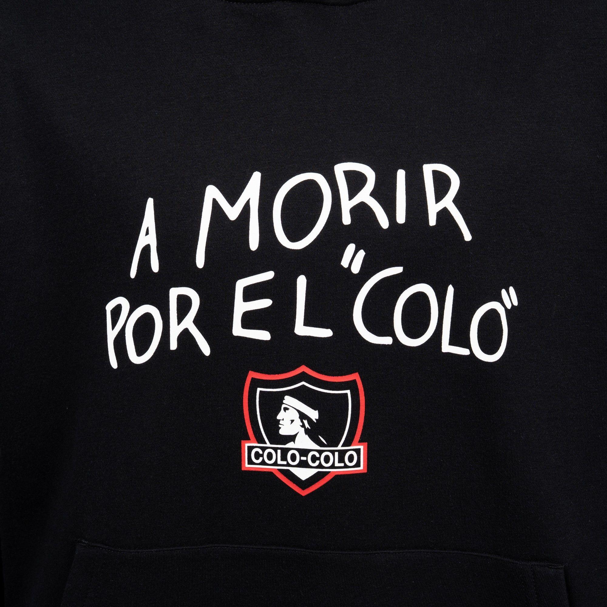 Polerón Colo-Colo Urbano Hoodie "…Por El Colo" Negro-2