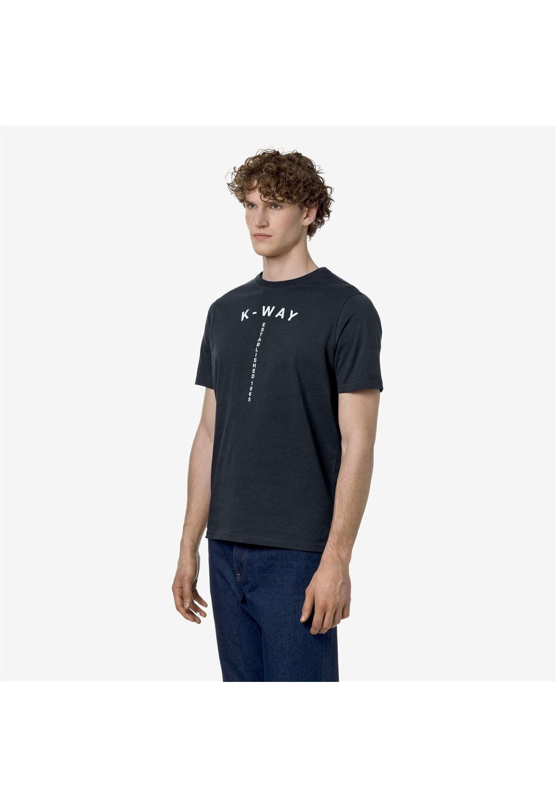 Polera K-Way Men Odom Typo Established Blue Depth-2