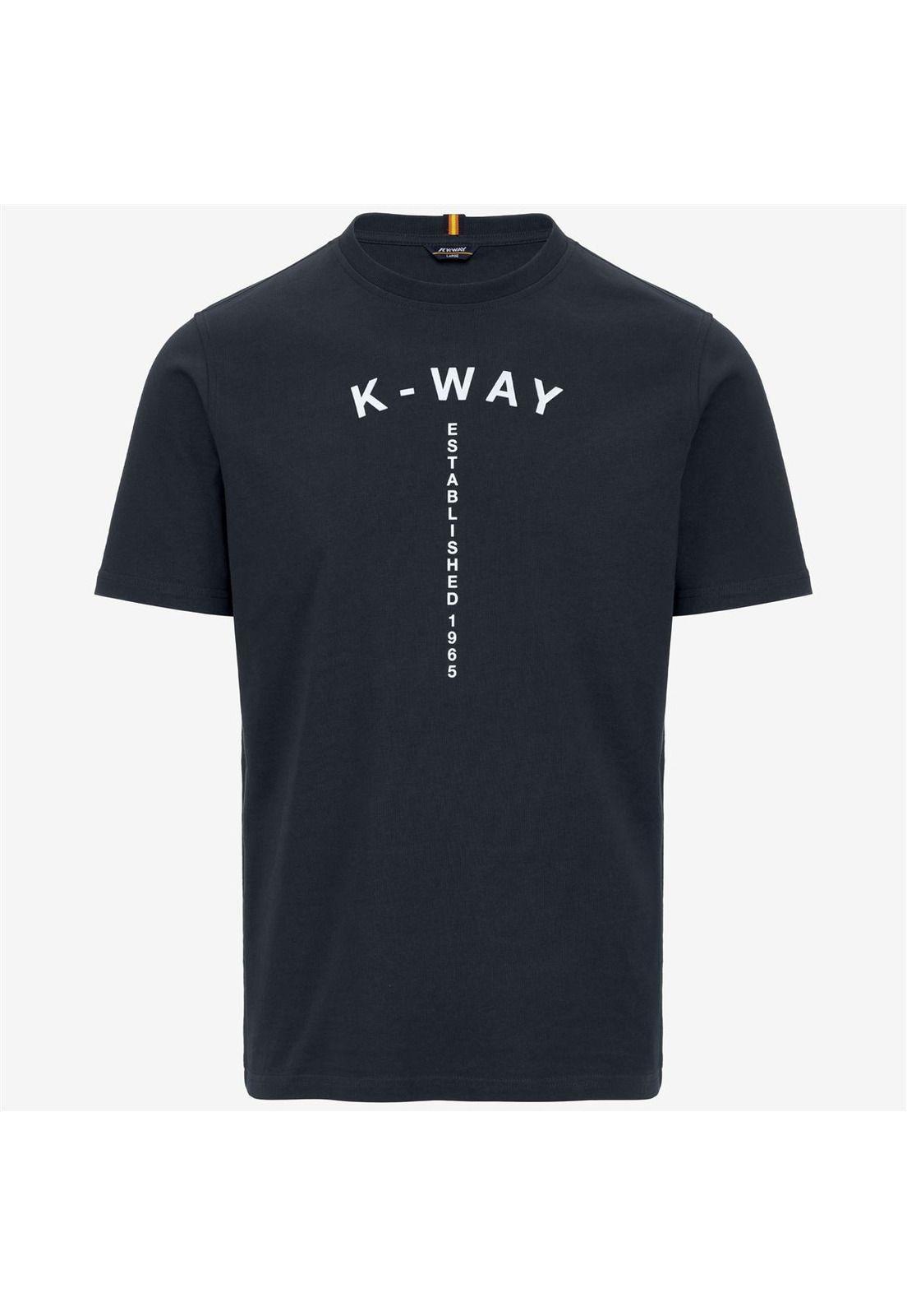 Polera K-Way Men Odom Typo Established Blue Depth-4