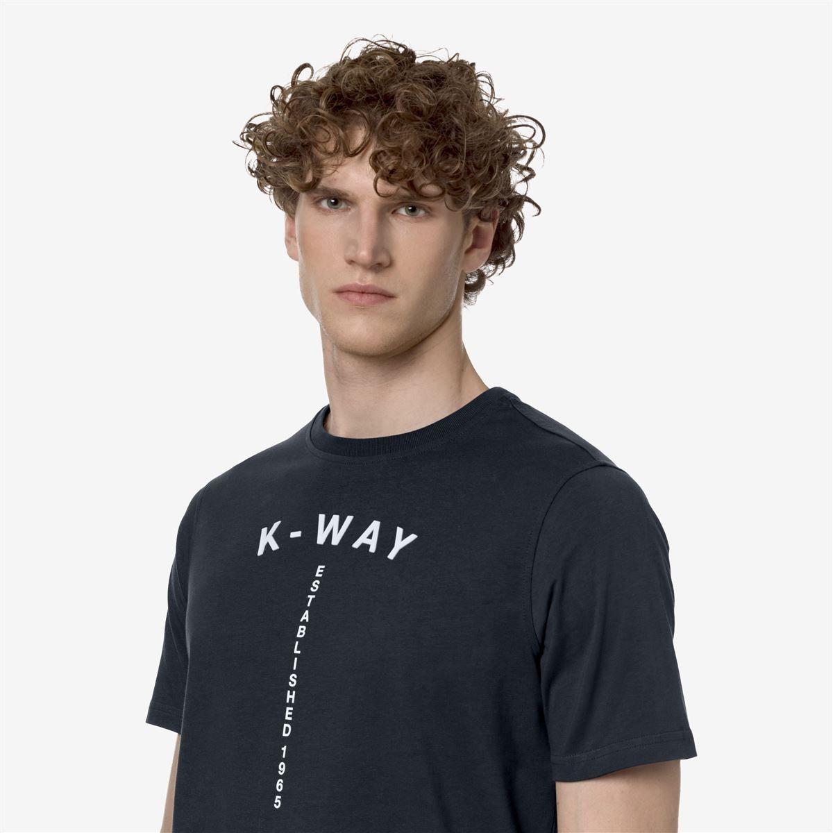 Polera K-Way Men Odom Typo Established Blue Depth-4