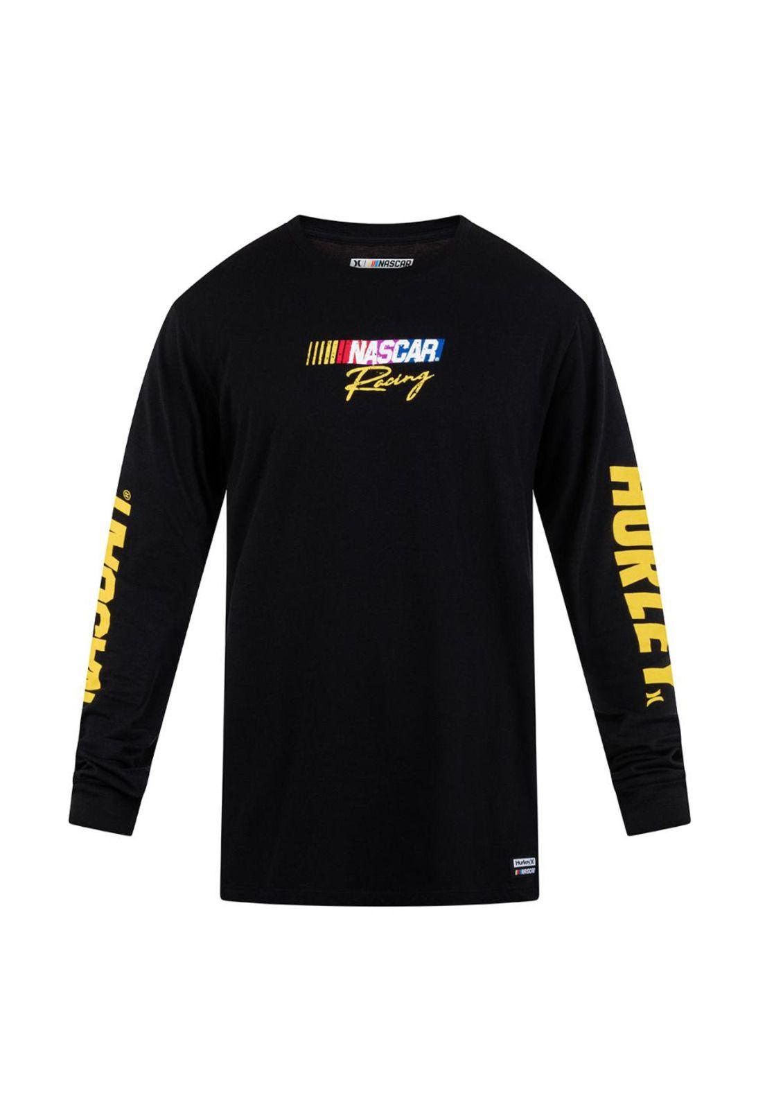 Polera Manga larga Flame Nascar ls Negro-0