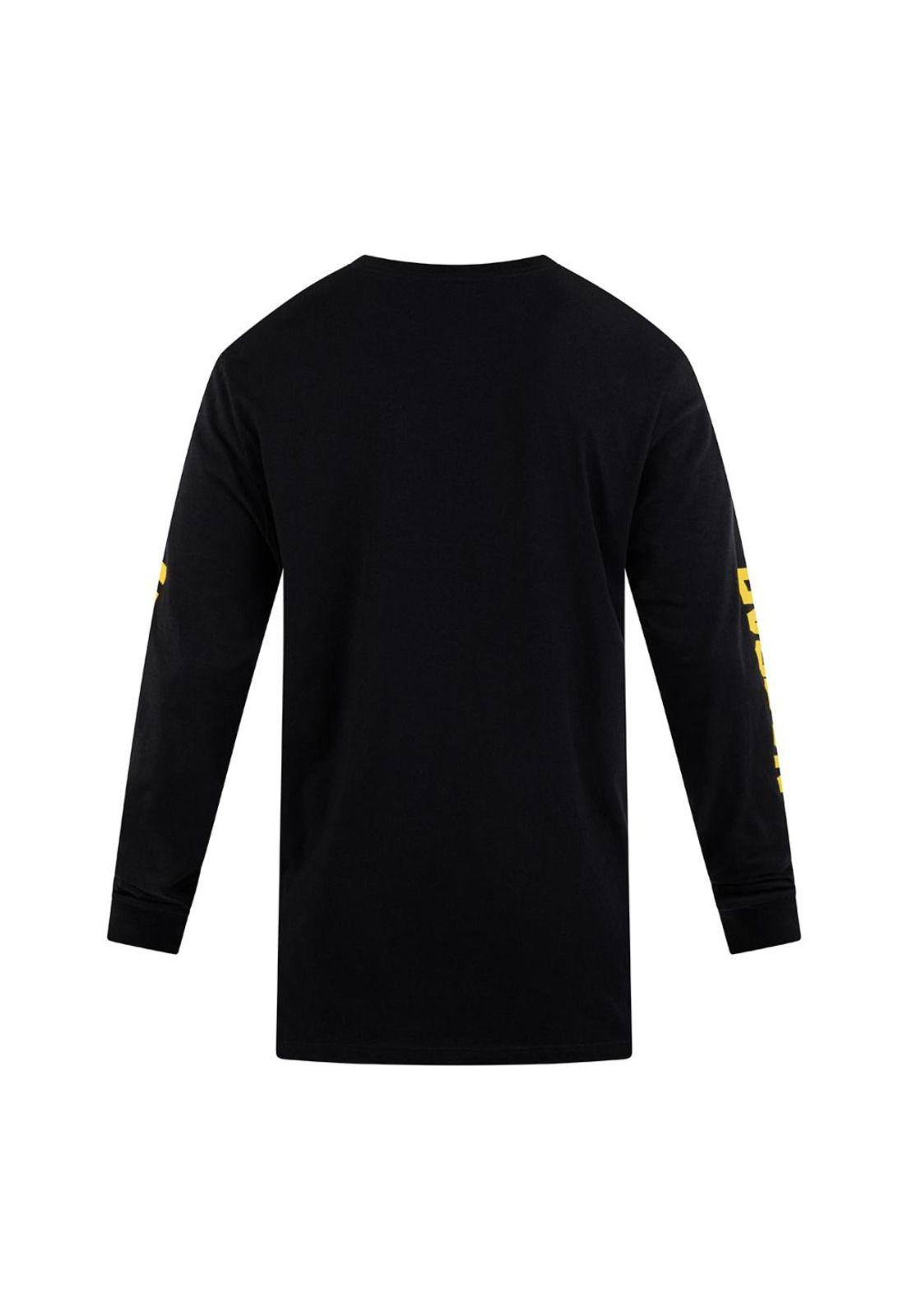 Polera Manga larga Flame Nascar ls Negro-1