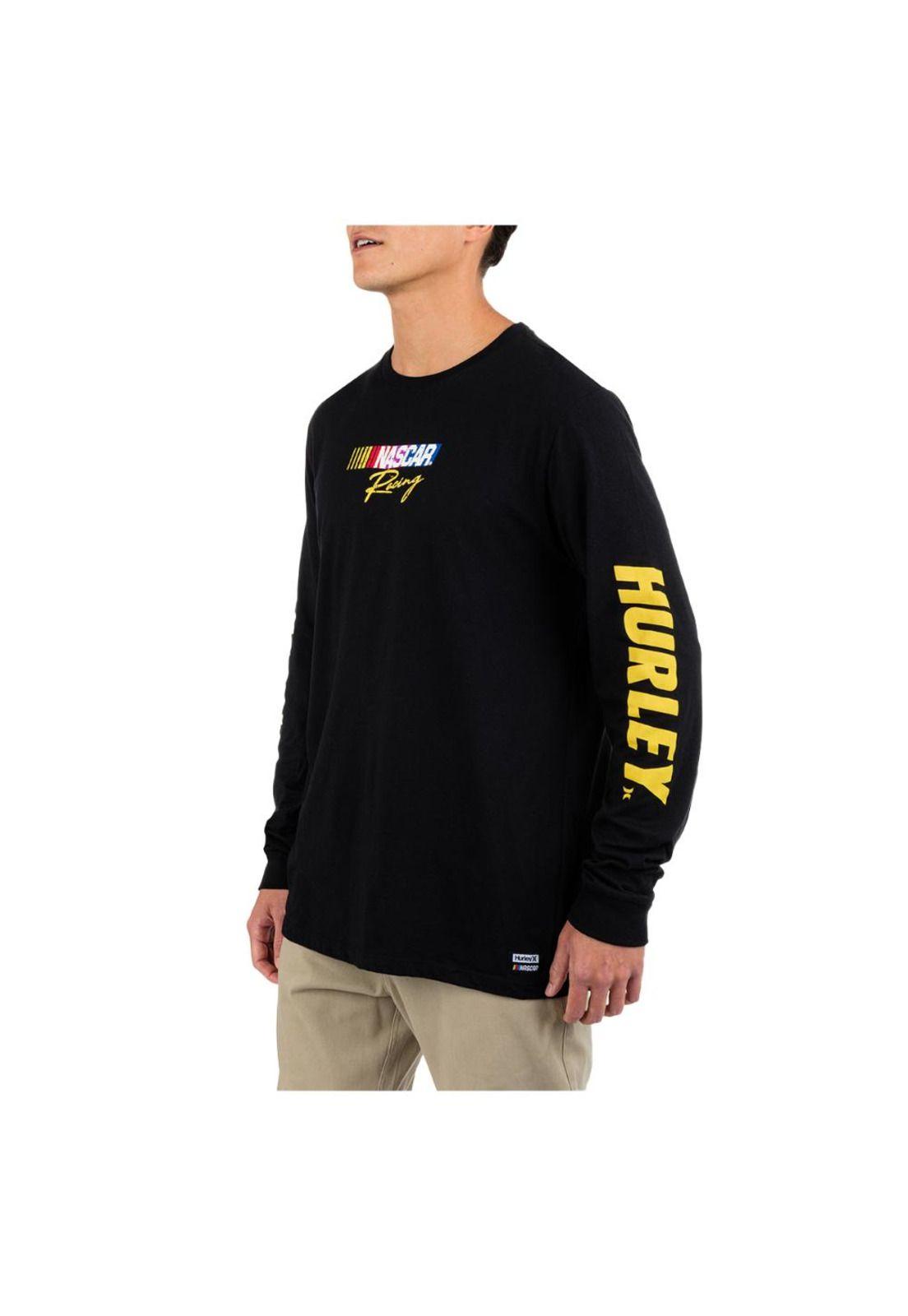 Polera Manga larga Flame Nascar ls Negro-4