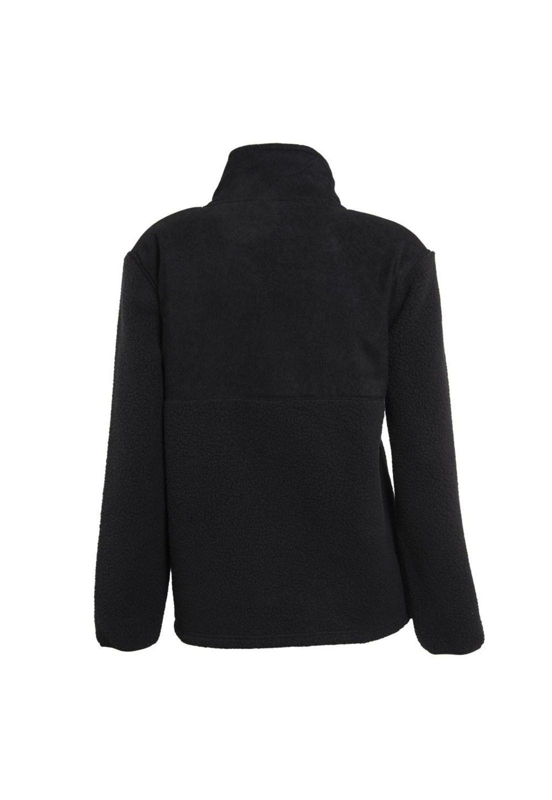 Poleron Women Zipper Sherpa Black-2