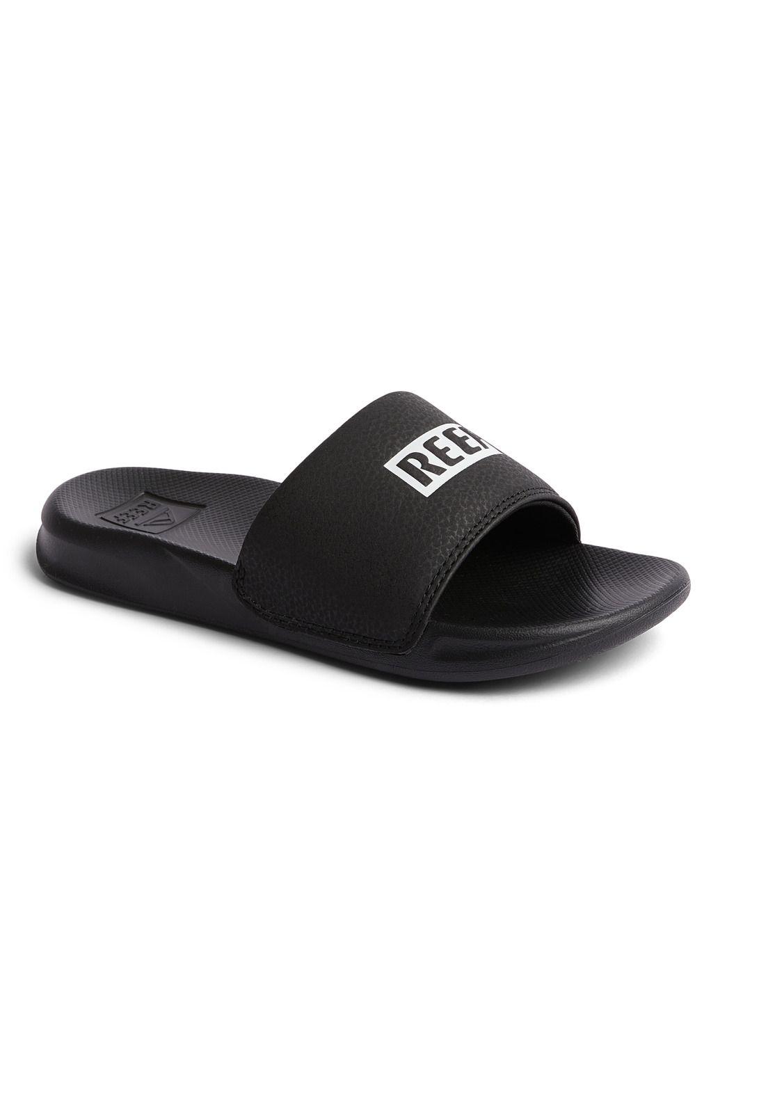 Sandalia Reef Kids One Slide Black White-0