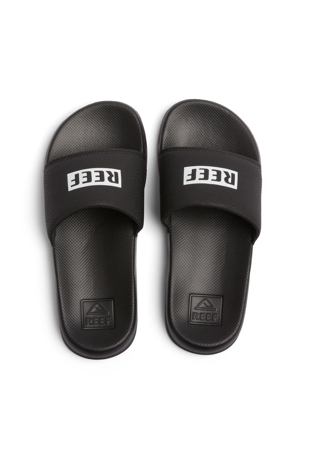 Sandalia Reef Kids One Slide Black White-1