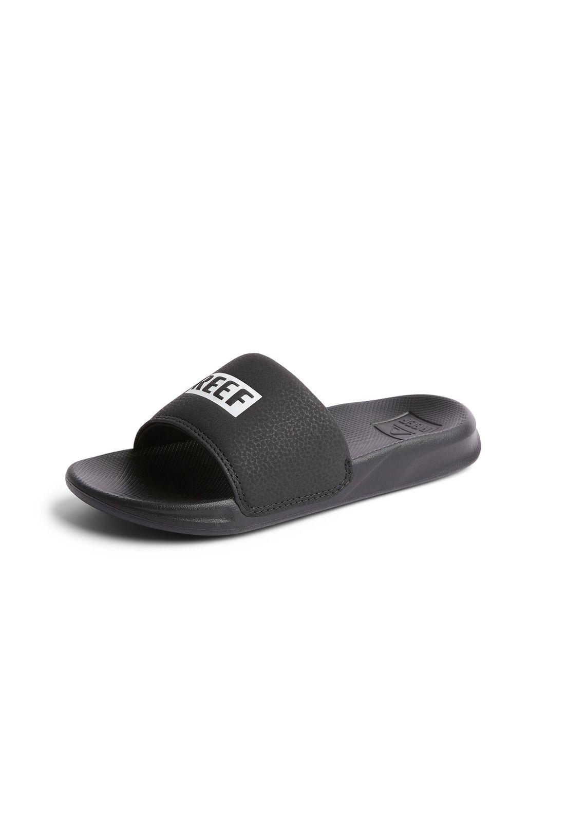 Sandalia Reef Kids One Slide Black White-3