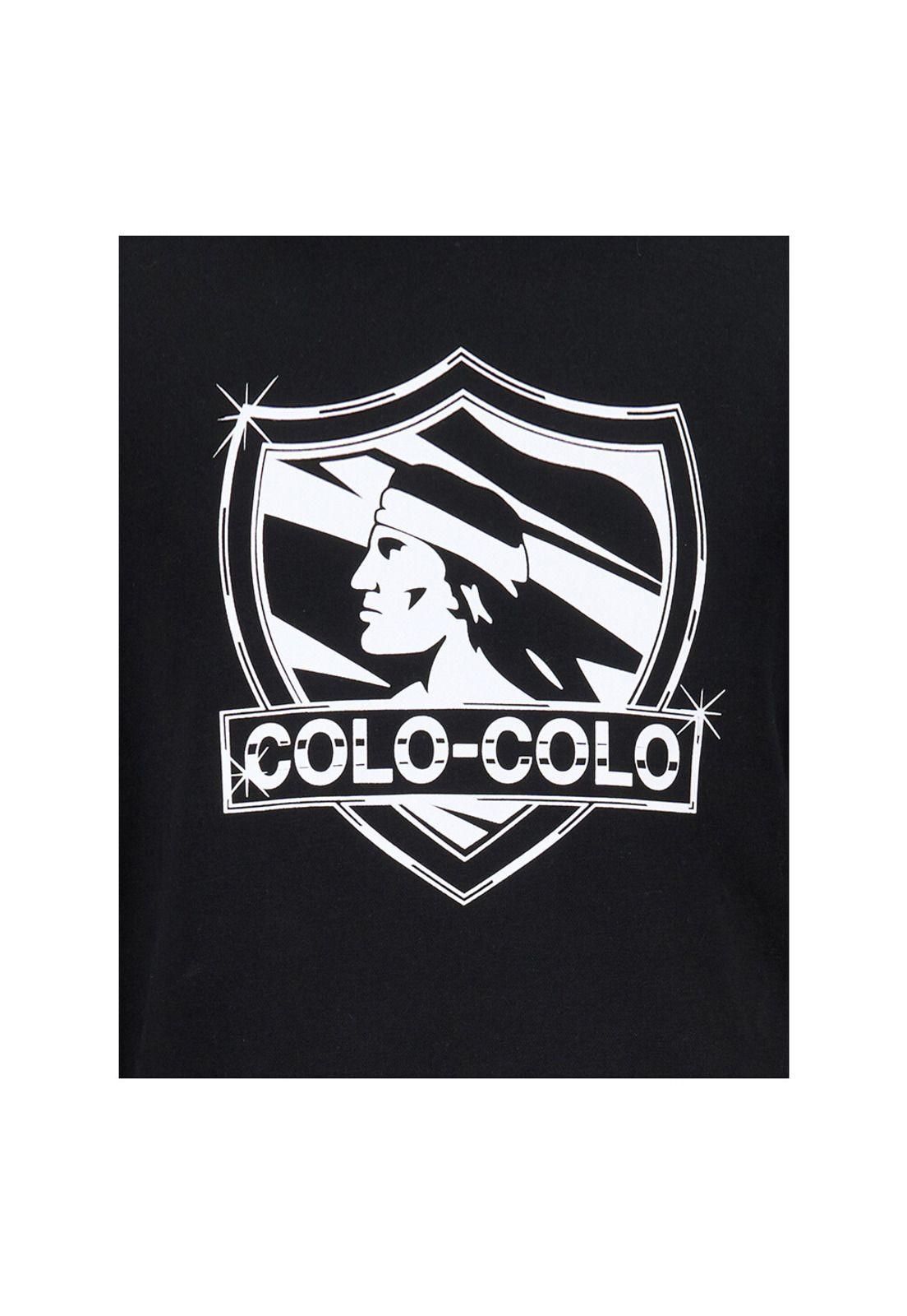 Polerón Colo Colo Urbano Hoodie Negro Escudo Franjas-2