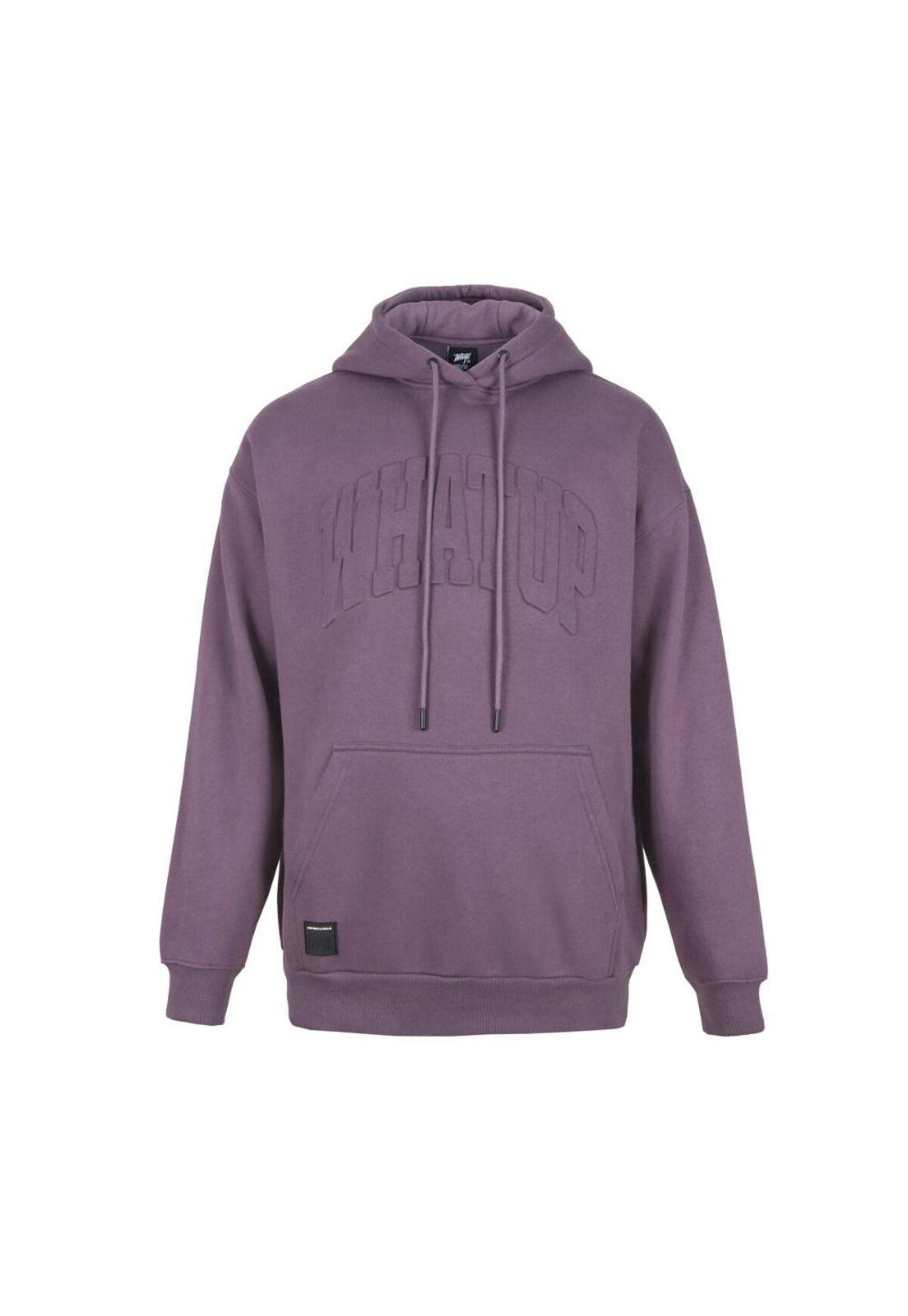 Poleron Hoodie Oversize Logo Embossed Purple-0