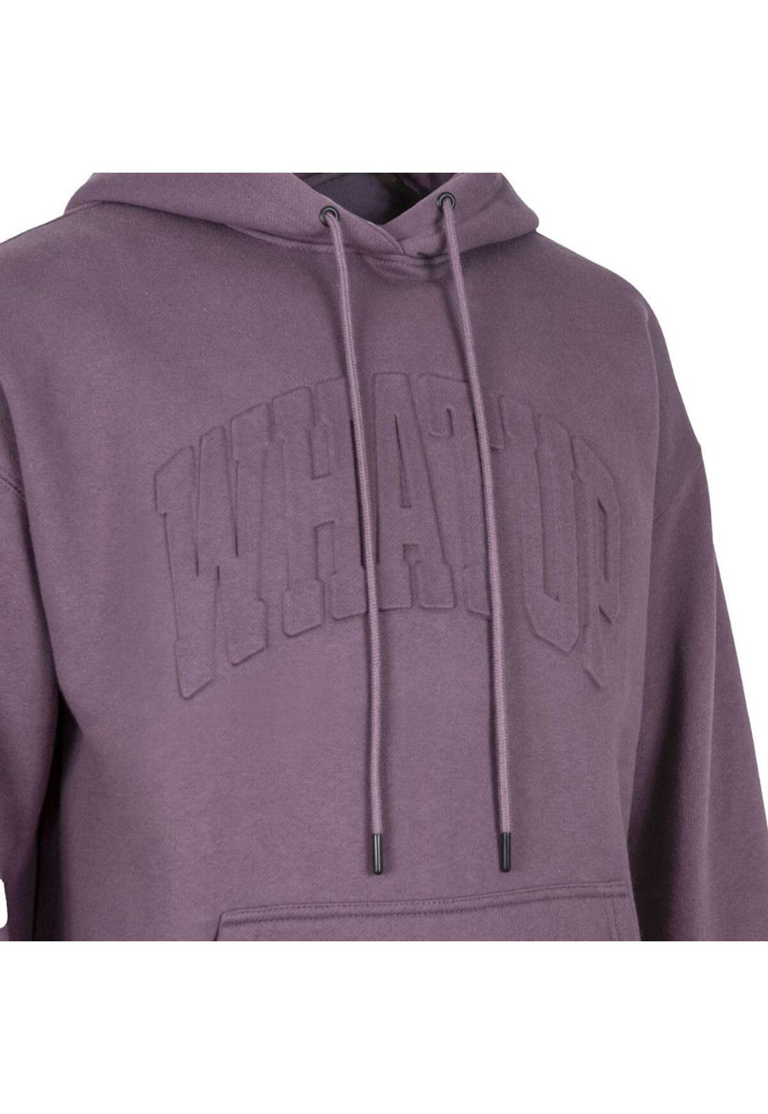 Poleron Hoodie Oversize Logo Embossed Purple-1