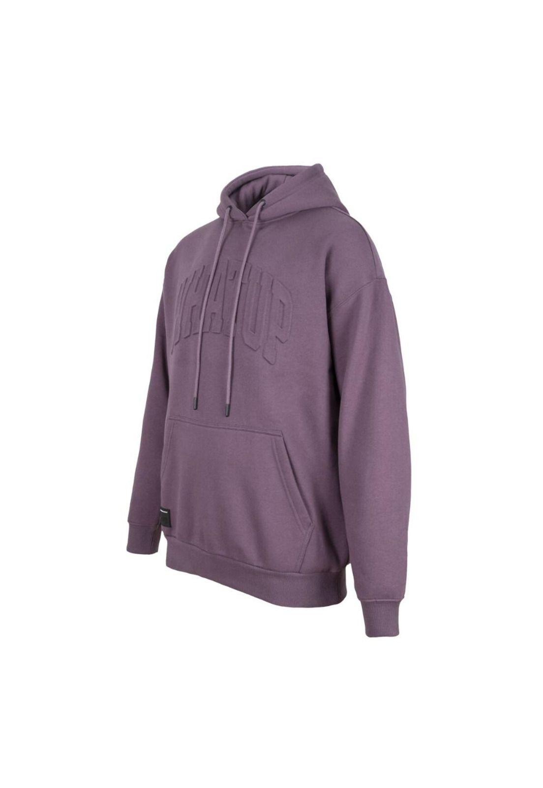 Poleron Hoodie Oversize Logo Embossed Purple-2