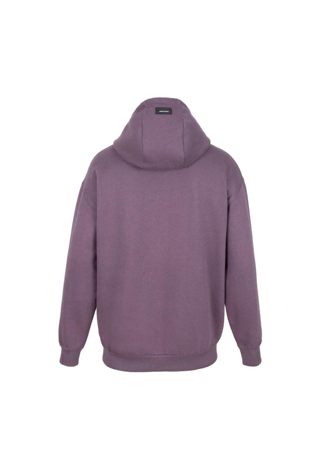 Poleron Hoodie Oversize Logo Embossed Purple-4