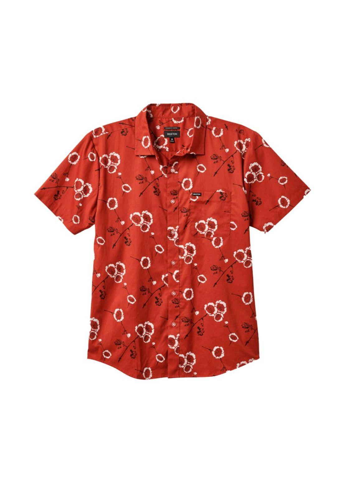 Camisa Manga Corta Men Charter Burgundy Off White Floral-0