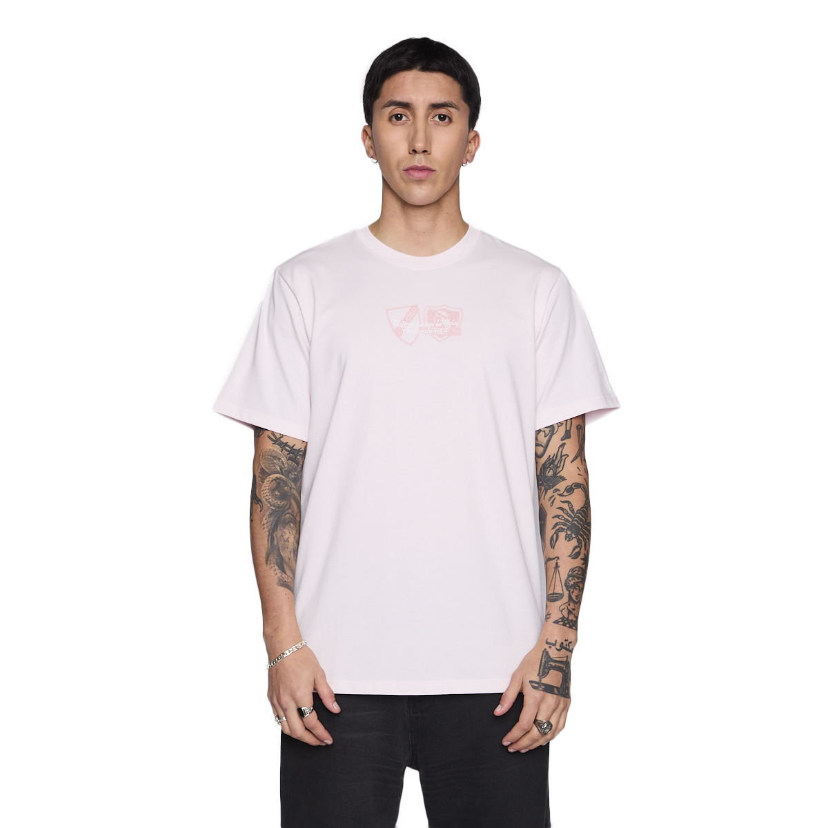 Polera Colo Colo Urbano Hombre Quiero Seguirte Rosado-0