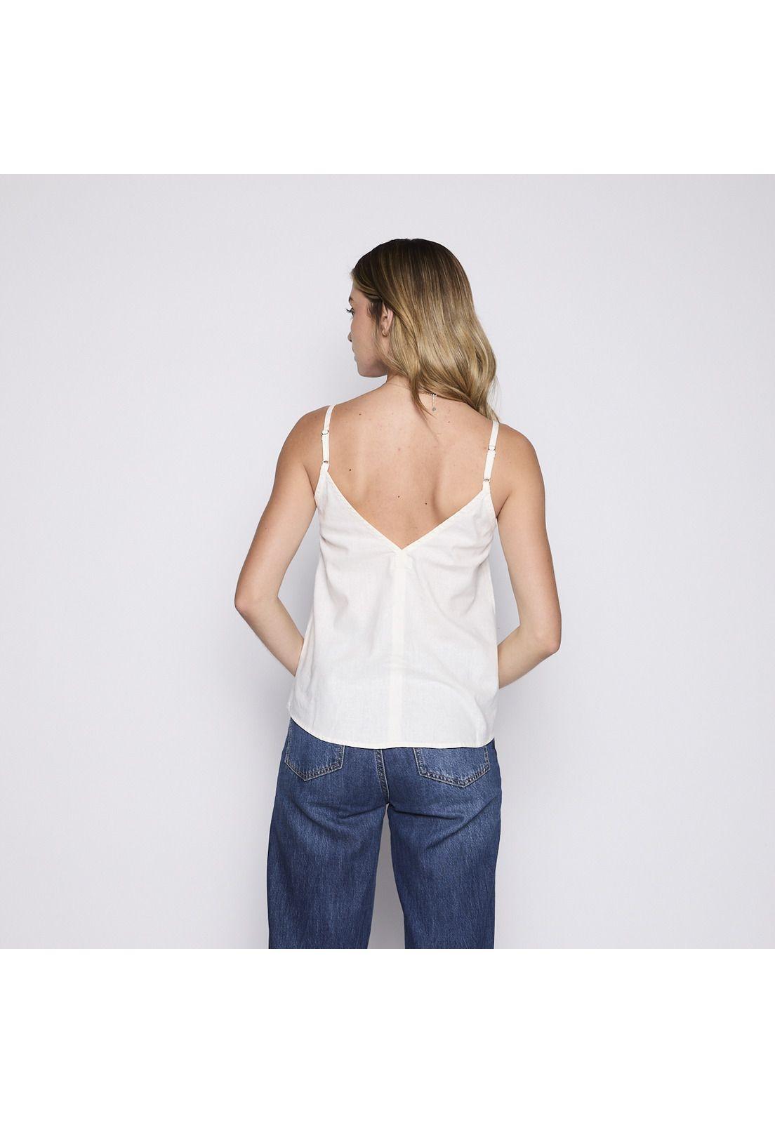 Blusa Pabilo Reef Women White Buttons-1